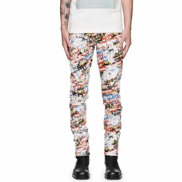 NEW PURPLE BRAND stickers denim skinny jeans in all over...